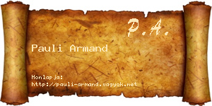 Pauli Armand névjegykártya